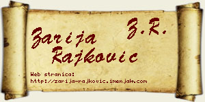 Zarija Rajković vizit kartica